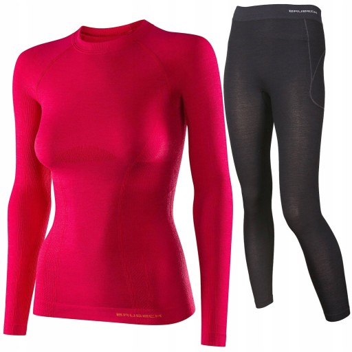 BRUBECK BIELIZNA TERMOAKTYWNA ACTIVE WOOL KOMPLET DAMSKI WEŁNA MERINO L
