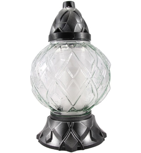 Duży znicz szklany kula lampion okrągły bez ozdób