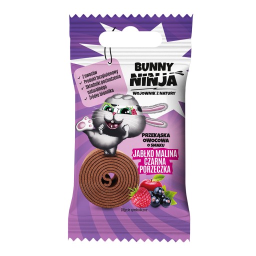 BUNNY NINJA PRZEKĄSKA JABŁKO MALINA CZ. PORZECZKA