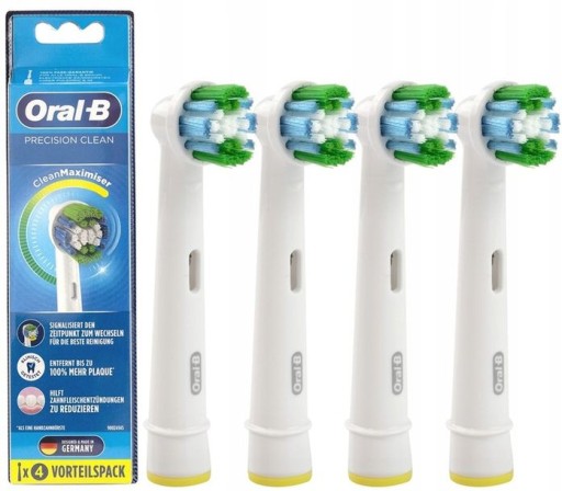 4 x KOŃCÓWKI DO SZCZOTECZKI ORAL-B PRECISION CLEAN 100% ORYGINALNE NOWE