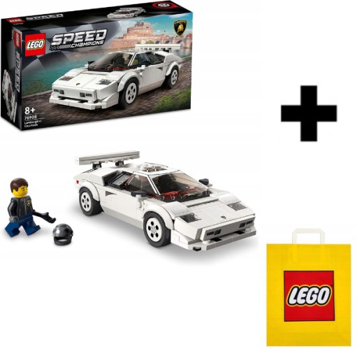 LEGO SPEED CHAMPIONS LAMBORGHINI COUNTACH 76908 + TORBA NA PREZENT LEGO