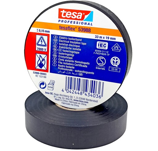 Taśma Izolacyjna PCV TESA 33 m x 19 mm Izolacja