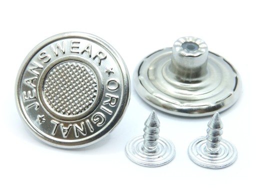 guzik METALOWY nabijany jeansy szelki 20mm 2szt