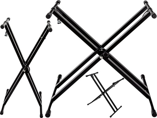 DUŻY METALOWY STATYW DO KEYBOARDU MK PODWÓJNA RAMA DO KEYBOARDÓW REGULOWANY