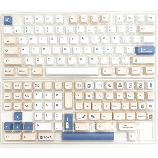 1 Set XDA GMK Soy Milk Keycaps 144 Keys PBT