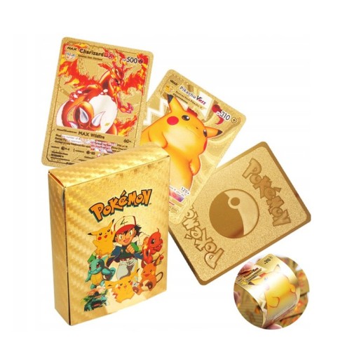 ZŁOTE KARTY POKEMON ZESTAW 55 SZT KOLEKCJONERSKIE