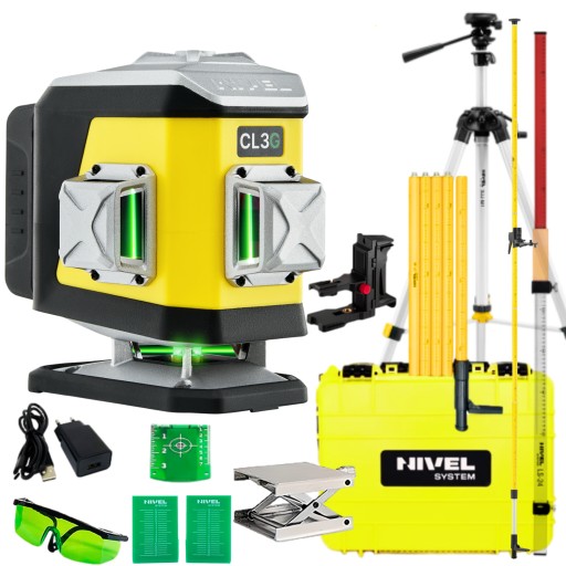 Laser krzyżowy zielony cl3g laser nivel poziomica laserowa laser 360 zestaw
