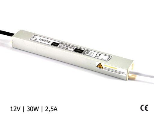 ZASILACZ LED WODOODPORNY SLIM / IP67 / 12V / 2,5A
