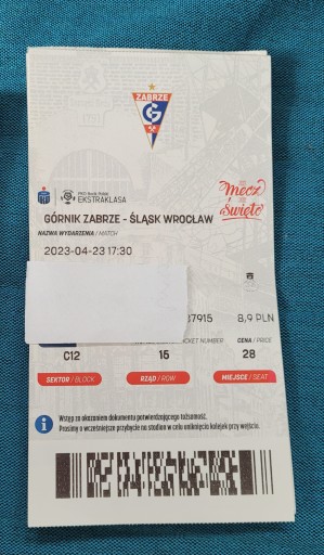 Bilet Górnik Zabrze - Śląsk Wrocław