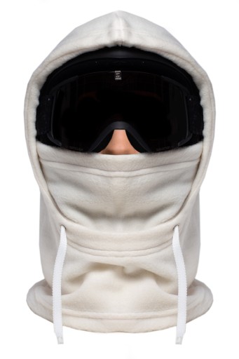 Kominiarka na kask kaptur snowboard narty ecru