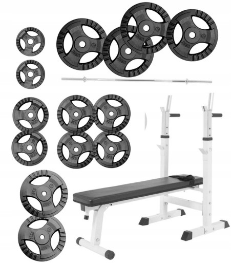 Ławka do wyciskania 3w1 + sztanga żeliwna 130kg
