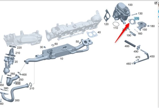 Uszczelka przewodu EGR Mercedes A6421421880