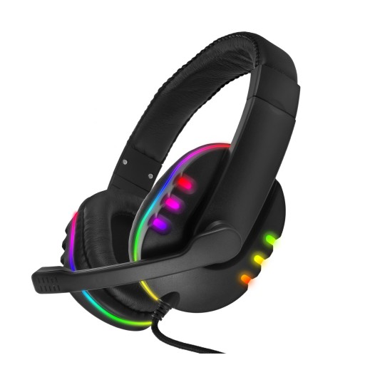SŁUCHAWKI GAMINGOWE DLA GRACZY MIKROFON LED RGB PC