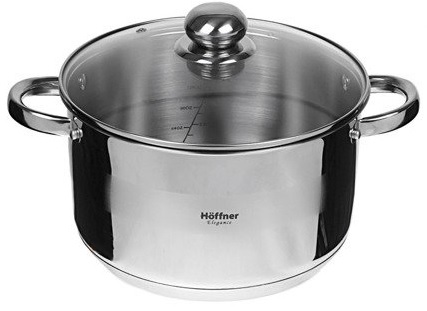 Srebrny Garnek Z Pokrywką 28CM 10L STAL HOFFNER