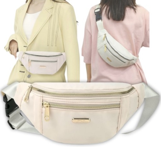 SASZETKA NERKA DAMSKA TOREBKA LISTONOSZKA NA RAMIĘ TORBA CROSSBODY BEŻOWA