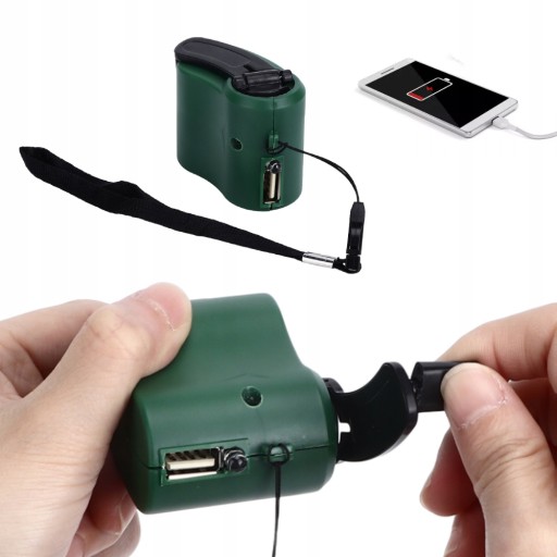 ŁADOWARKA AWARYJNA USB KORBA RĘCZNA POWER DYNAMO