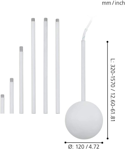 Przyłącze do lampy Eglo Extention przedłużka białe