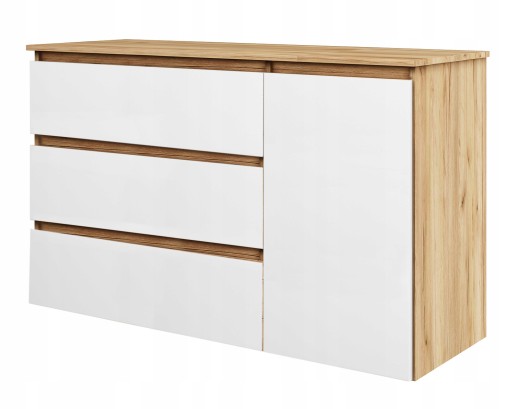 KOMODA 120cm K5 ZŁOTY BIAŁY SYPIALNIA SALON POKÓJ