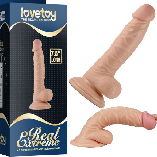 Duże dildo z przyssawką 19cm Lovetoy
