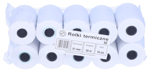 Rolka termiczna papier do kasy fiskalnej terminala 57x20m 10 SZTUK DRESCHER