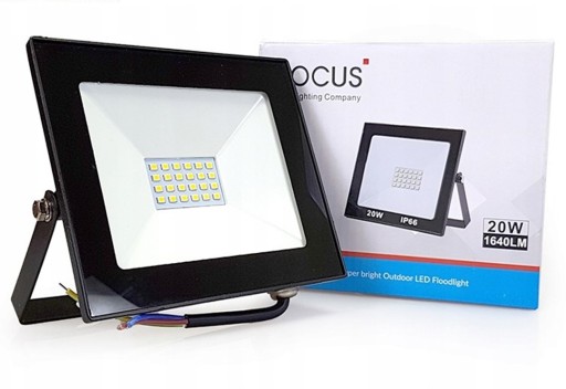 Halogen LED 20W lampa naświetlacz zewnętrzny zimny 6000K 1640LM reflektor