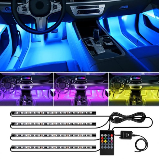 OŚWIETLENIE WNĘTRZA SAMOCHODU KABINY LED RGB LAMPA