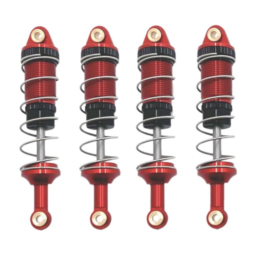 4-częściowy metalowy amortyzator Solidny i trwały 74 mm do MN86S MN128 1/12 Czerwony