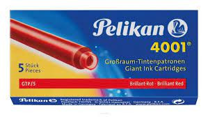 NABOJE DO PIÓRA CZERWONE PELIKAN DŁUGIE 5 SZTUK