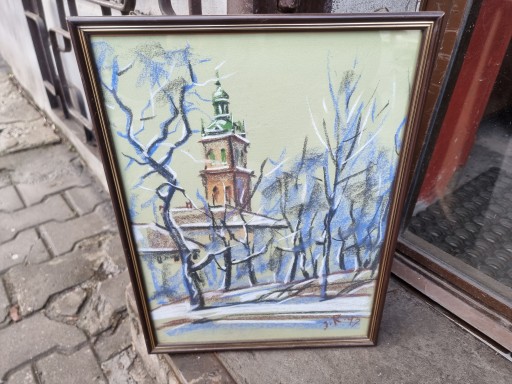 Stary obraz pastela Radziewicz