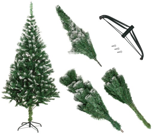 CHOINKA SOSNA ŚWIERK JODŁA ZE ŚNIEGIEM SZTUCZNA + STOJAK 180 cm