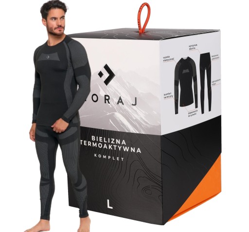 MORAJ bielizna termoaktywna męska komplet czarno szary XXL