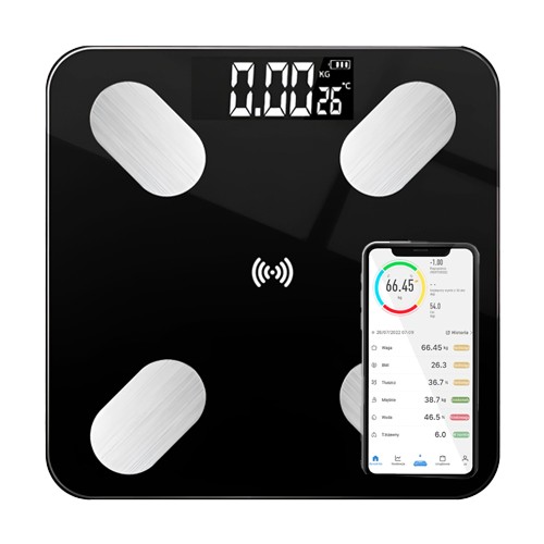 WAGA ŁAZIENKOWA Z TERMOMETREM ANALITYCZNA SLIM 180KG SMART+ 18 pomiarów