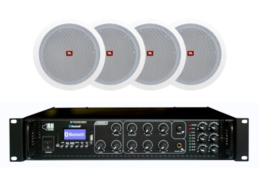 Głośniki sufitowe JBL 100V + Wzmacniacz ST-2060BC
