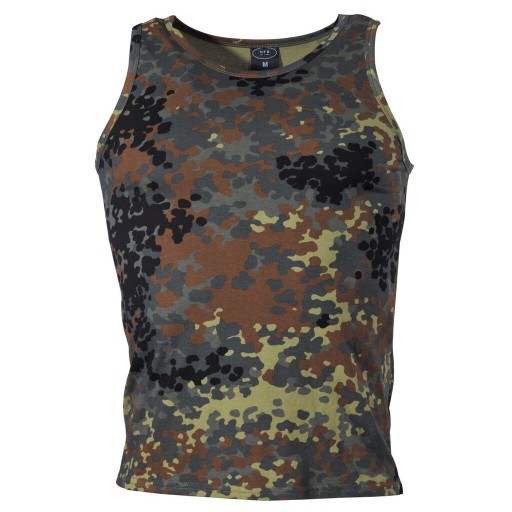 Koszulka bez rękawów wojskowa bokserka moro MFH Tank-Top - flecktarn 3XL