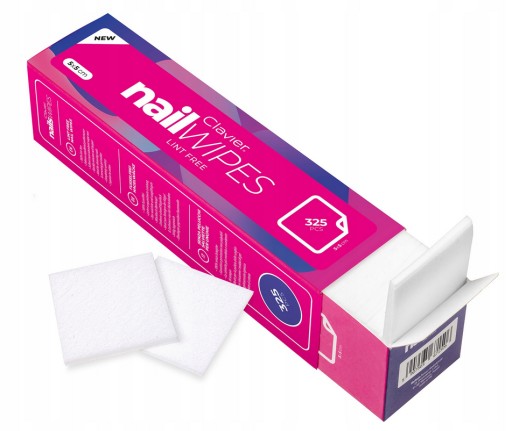 CLAVIER WACIKI BEZPYŁOWE NAILWIPES AKCESORIA DO HYBRYDY x 325 sztuk