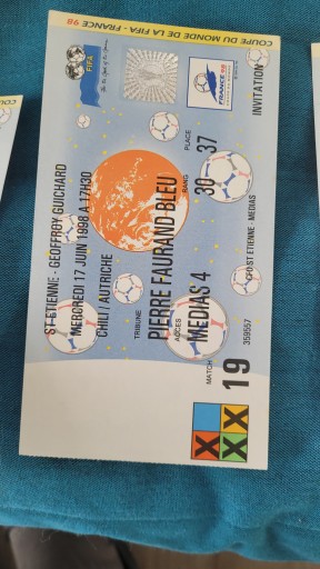 Bilet Austria - Chile Mistrzostwa Świata 1998 Francja