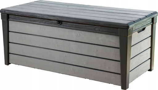 Skrzynia ogrodowa balkonowa BRUSHWOOD KETER 455L SZARA POD MEBLE ANTRACYT