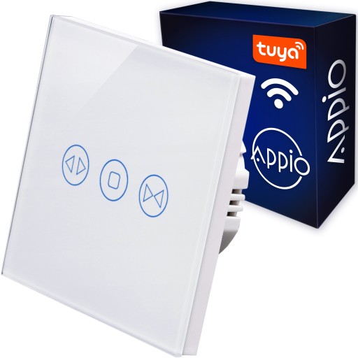 Dotykowy Szklany WŁĄCZNIK DO ROLET ŻALUZJI WIFI fi60 Biały APPIO