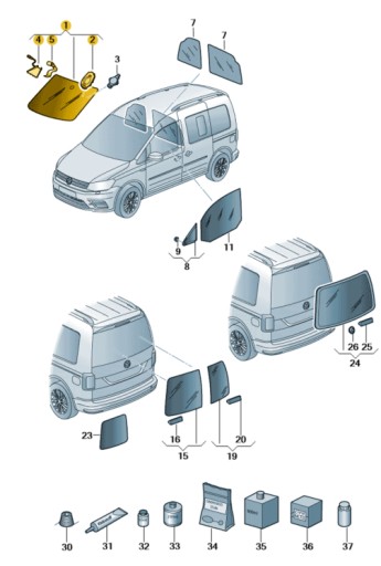 SZYBA CZOŁOWA (WARSTWOWA) VW CADDY IV OE