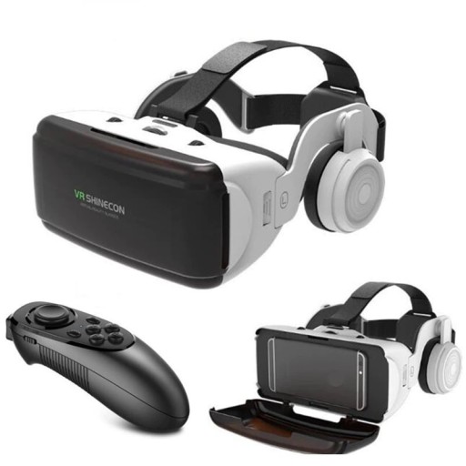 GOGLE VR 3D Z GŁOŚNIKI PILOT OKULARY IOS ANDROID