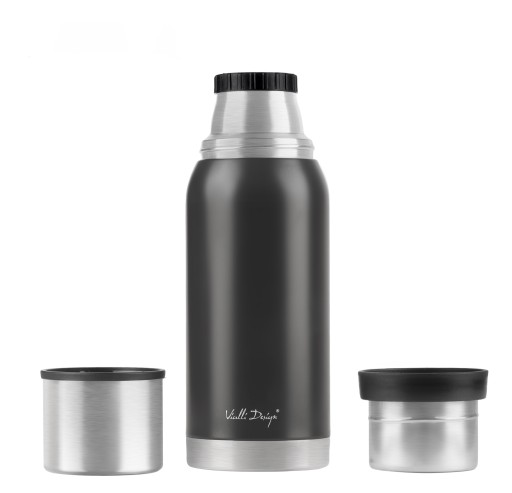 TERMOS TURYSTYCZNY STALOWY PODRÓŻNY DO KAWY HERBATY FUORI 1000ML 1L GRAFIT