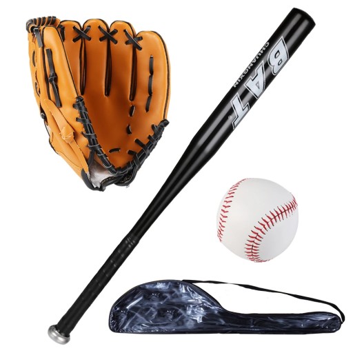 25 Inch Aluminum Baseball Bat Set with Glove & Baseballs for Softball,