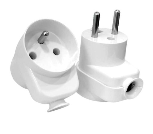Wtyczka kątowa z gniazdem 2p+Z, 16A, 250V