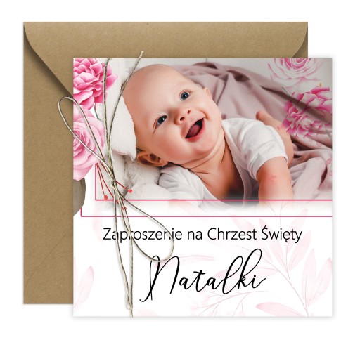 ZAPROSZENIA NA CHRZEST ZDJĘCIE + KOPERTA + WZORY