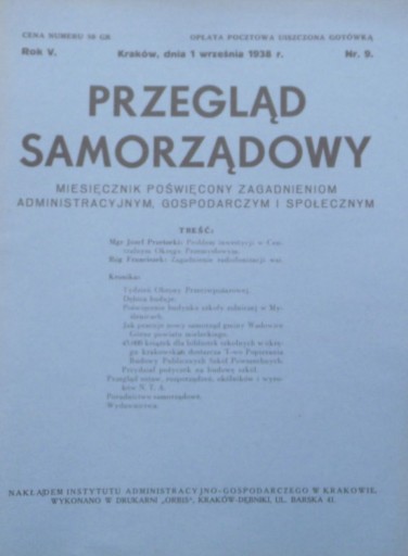 Problem inwestycji w COP – PRZEGLĄD SAMORZĄDOWY 1938 Nr 9