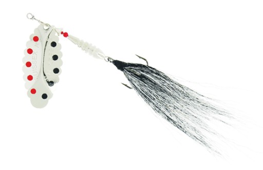 PRZYNĘTY NA SZCZUPAKA DUŻA OBROTÓWKA BŁYSTKA SUISSEX XL BUCKTAIL SILVER 17g