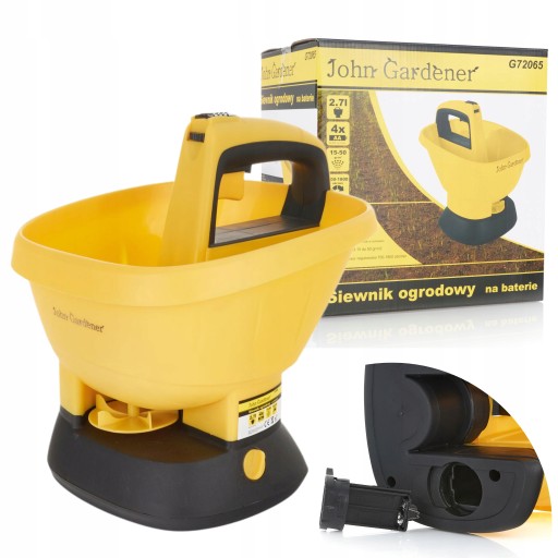 GEKO SIEWNIK OGRODOWY NA BATERIE 2,7L NAWOZU TRAWY John Gardener G72065