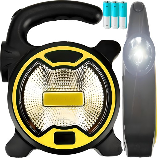 MOCNA LAMPA LATARKA WARSZTATOWA LED COB Z UCHWYTEM
