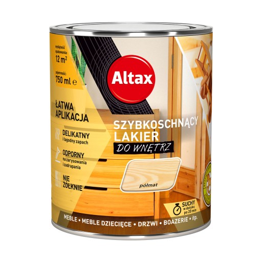 ALTAX LAKIER DO WNĘTRZ 750ml BEZBARWNY PÓŁMAT
