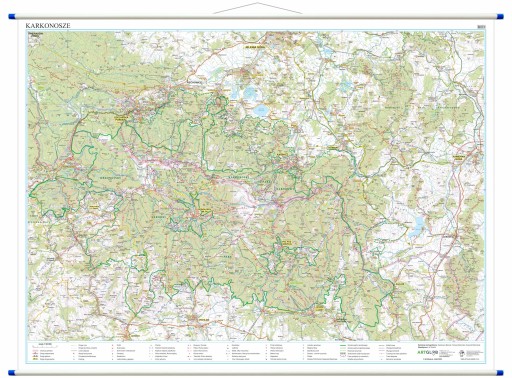 Karkonosze mapa ścienna z szlakami turystycznymi górskimi ArtGlob